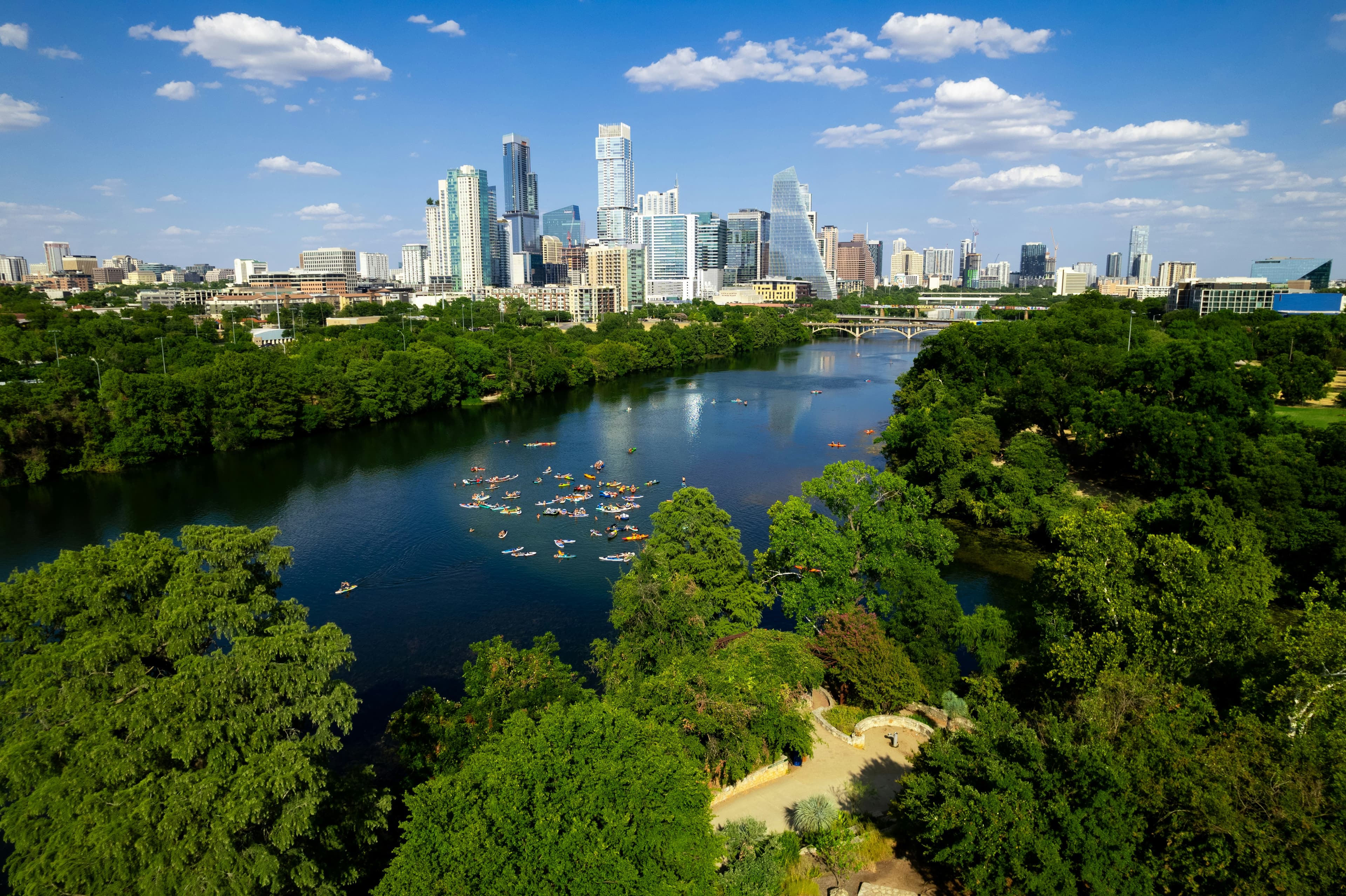 Austin skyline over Lady Bird Lake
